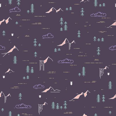 Behang Bergen in de nachtelijke aura