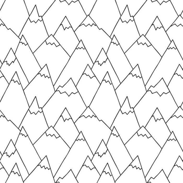 Behang Bergen in de wintertekening