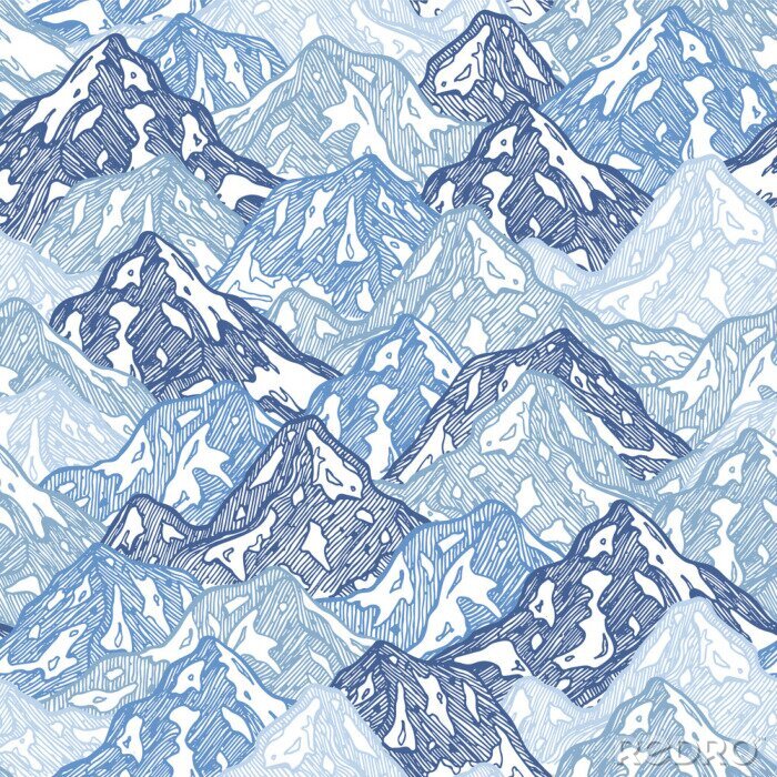 Behang Bergen naadloos patroon. Leuke bergen abstracte illustratie. Vector illustratie