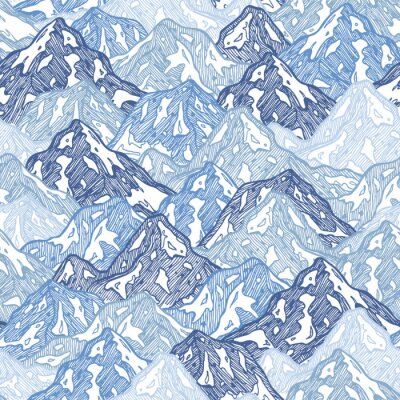 Behang Bergen naadloos patroon. Leuke bergen abstracte illustratie. Vector illustratie