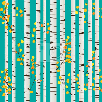 Behang Berken herfstbos