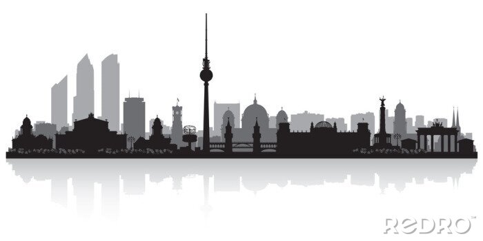 Behang Berlin Germany city skyline silhouette