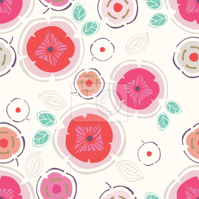 Behang Betoverende Patchwork Bloemen