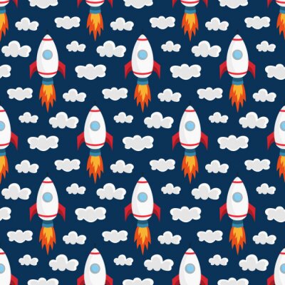 Behang Bewolkte ruimtevlucht