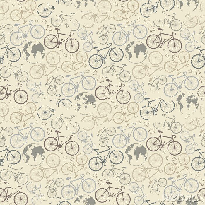 Behang Bicycle grunge patroon