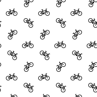 Behang Bicycle naadloos patroon zwart wit