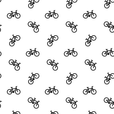 Behang Bicycle naadloos patroon zwart wit