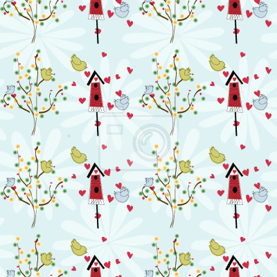 Behang Birdhouse Romance