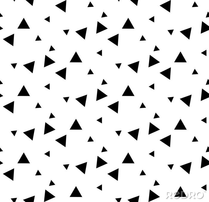 Behang Black and white geometric seamless pattern with triangle.