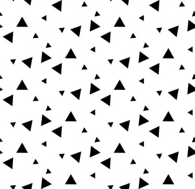 Behang Black and white geometric seamless pattern with triangle.