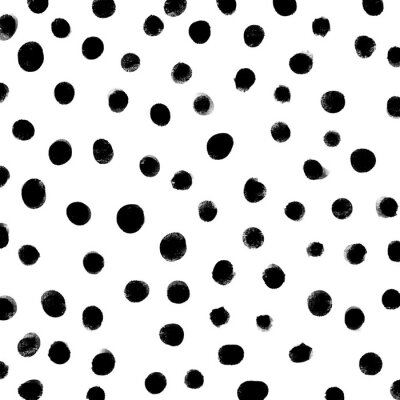 Behang Black dot pattern with white background