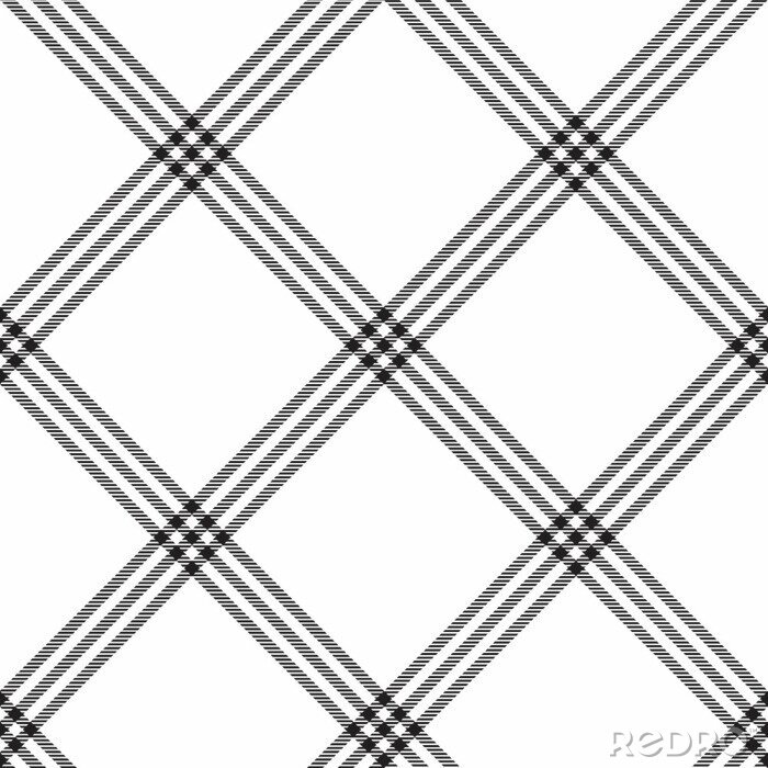 Behang Black white color plaid seamless pattern
