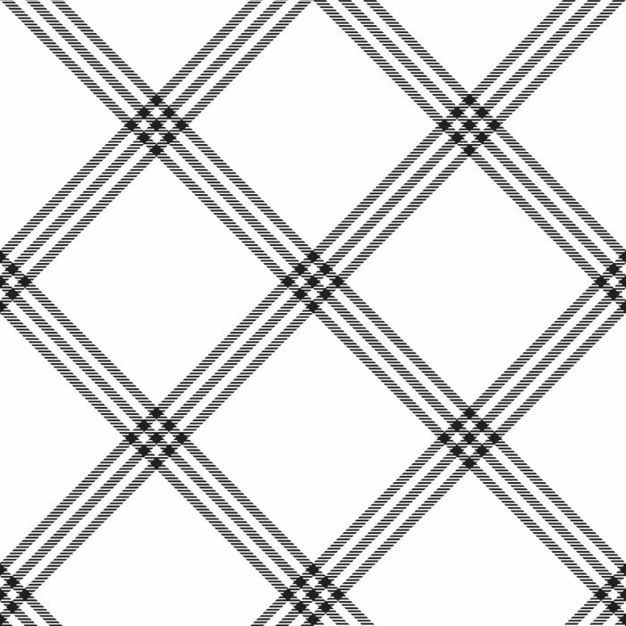 Behang Black white color plaid seamless pattern