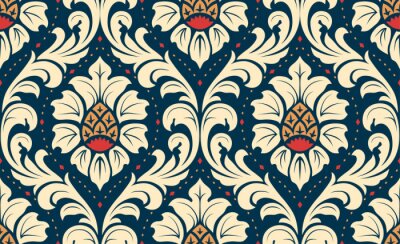 Behang Bladeren en kegels in klassieke stijl