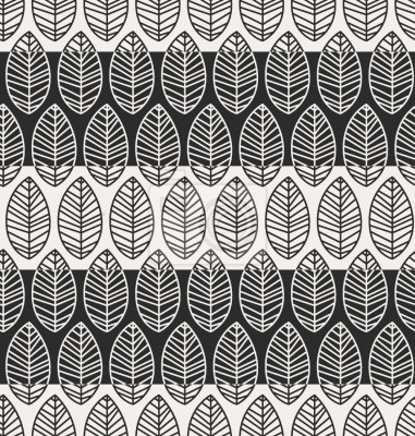 Behang Bladeren op Strepen