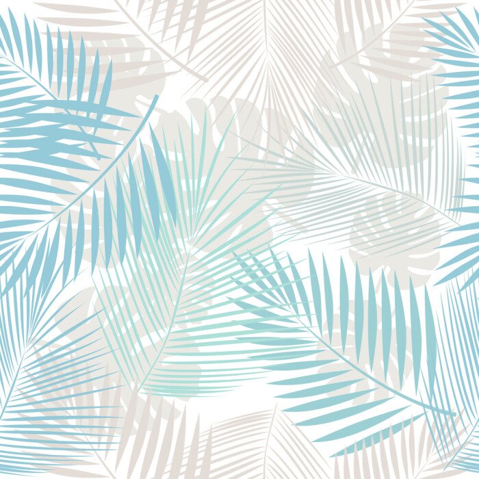 Behang Bladeren van palm naadloos patroon