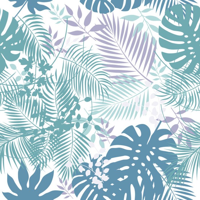 Behang Bladeren van palm naadloos patroon