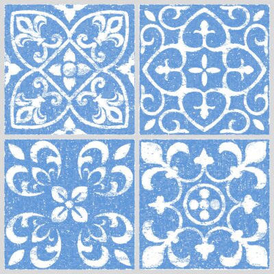 Behang Blauw aardewerk