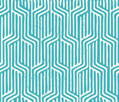 Behang Blauw decoratief motief