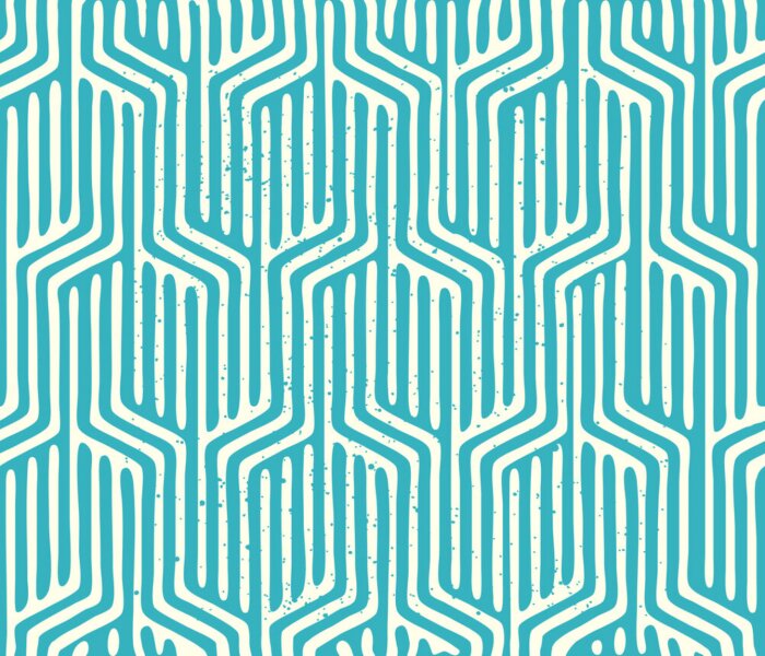 Behang Blauw decoratief motief