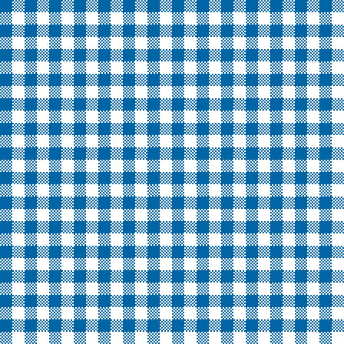 Behang Blauw en wit geruit patroon