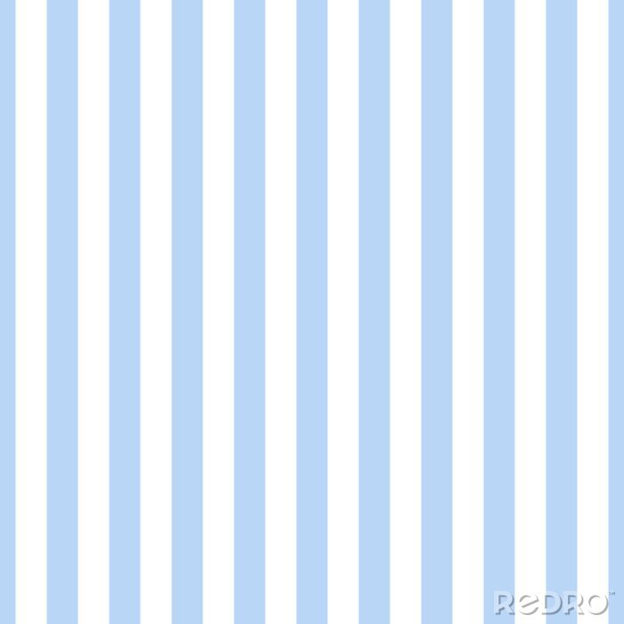 Behang Blauw en wit recht strepen dessin
