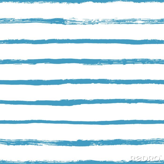Behang Blauw geschilderde strepen op een witte achtergrond