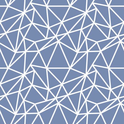 Behang Blauw motief met chaotische lijnen