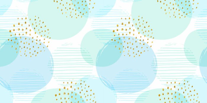 Behang Blauw patroon in aquarel cirkels