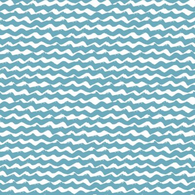 Behang Blauwe golven op een witte achtergrond