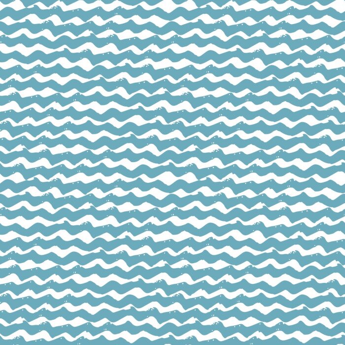 Behang Blauwe golven op een witte achtergrond