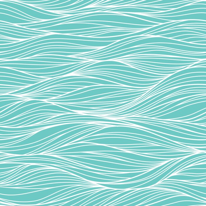 Behang Blauwe grafische golven