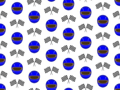 Behang Blauwe helm en vlaggen