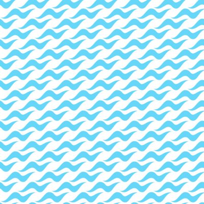 Behang Blauwe kleine golven op een witte achtergrond