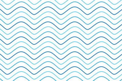 Behang Blauwe lijnen als zeegolven