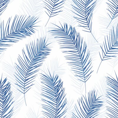 Behang Blauwe palmboom