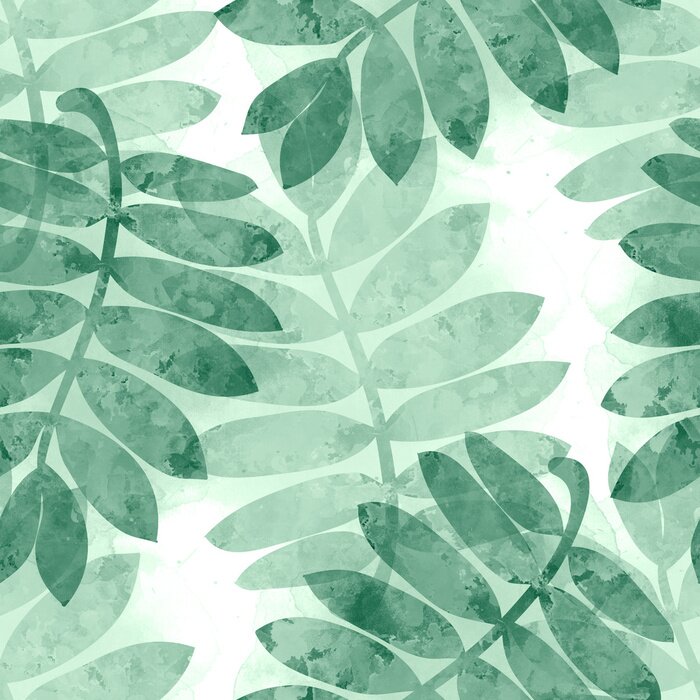 Behang Blauwgroen blad