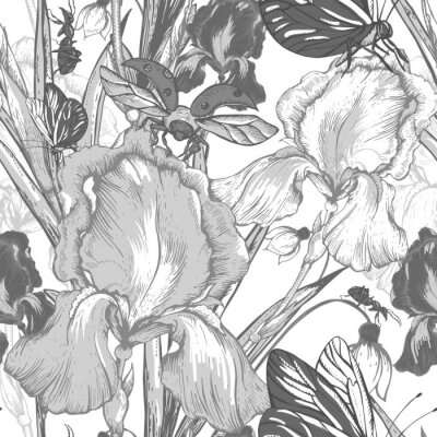 Behang Bloeiende irissen