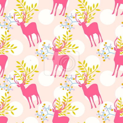 Behang bloem Deers