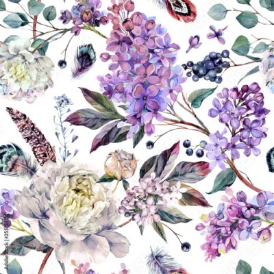 Behang Bloemboeketten en boho-decoraties