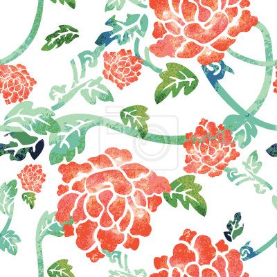 Behang Bloemen en stengels