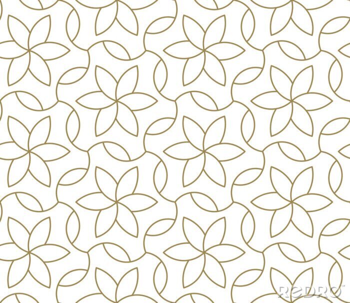 Behang Bloemen minimalistisch geometrisch patroon