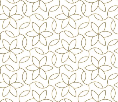 Behang Bloemen minimalistisch geometrisch patroon