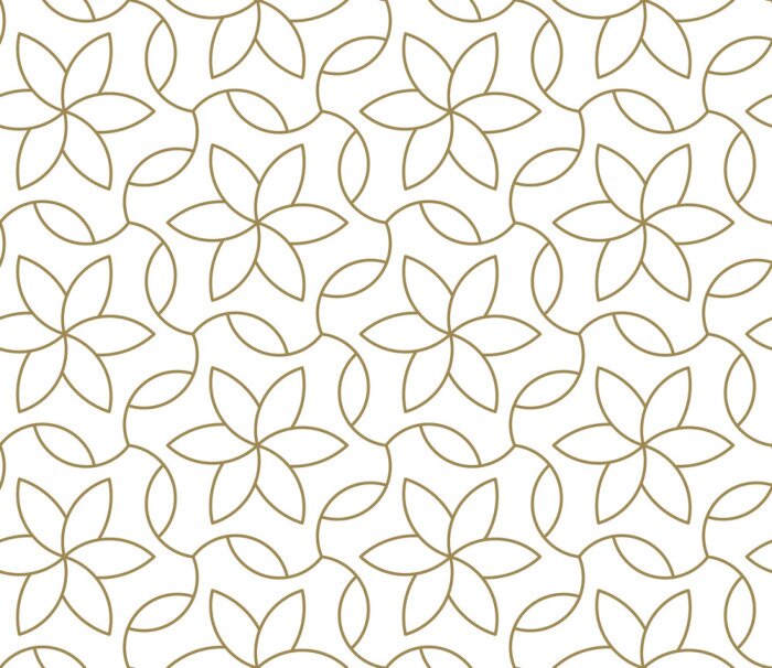 Behang Bloemen minimalistisch geometrisch patroon