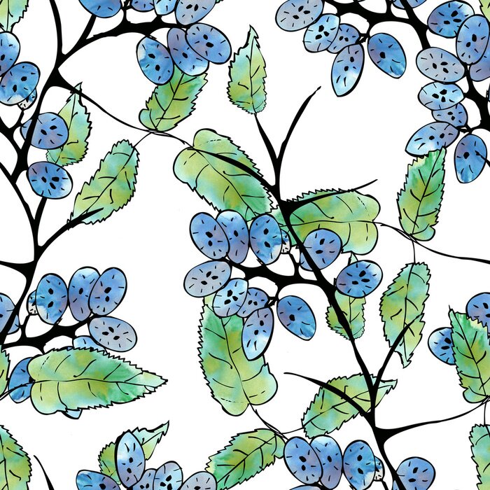 Behang Bloemen naadloos patroon