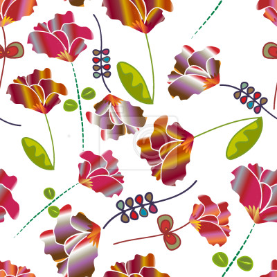 Behang Bloemen Van Peru White