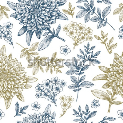 Behang Bloemenschets