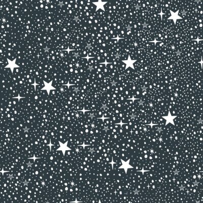 Behang Blue night sky with infinity stars. Seamless pattern.
