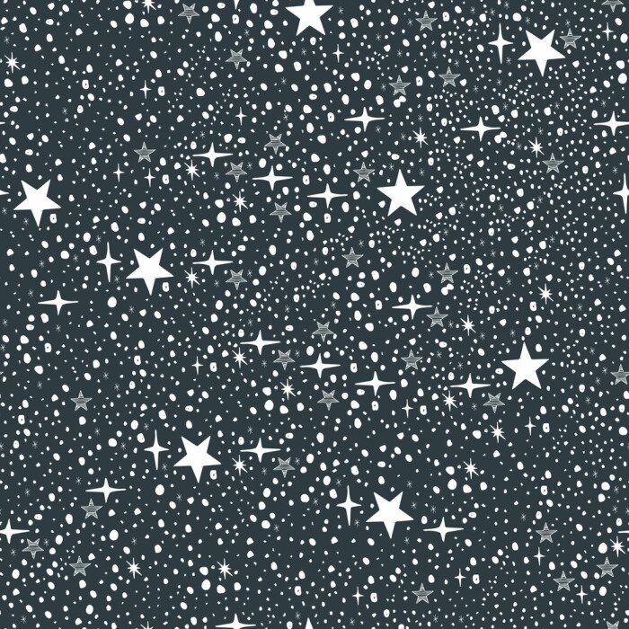 Behang Blue night sky with infinity stars. Seamless pattern.