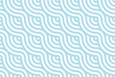 Behang Blue ocean wave Background pattern seamless tiles. Use for design.